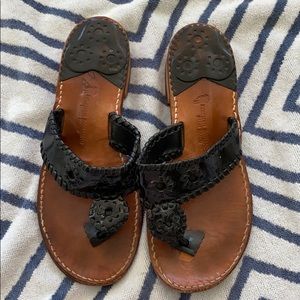 Stephen Bonano black patent leather sandals